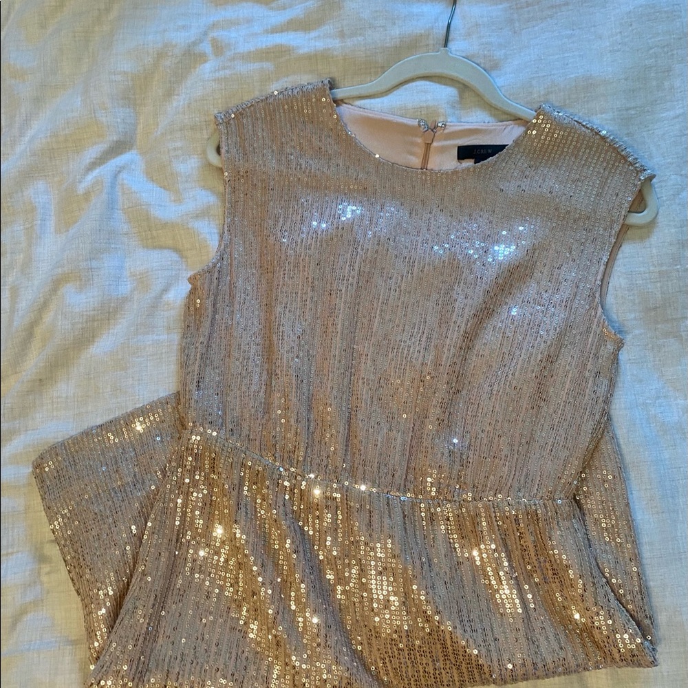 4P J. Crew women’s dress blush and silver sequins EUC